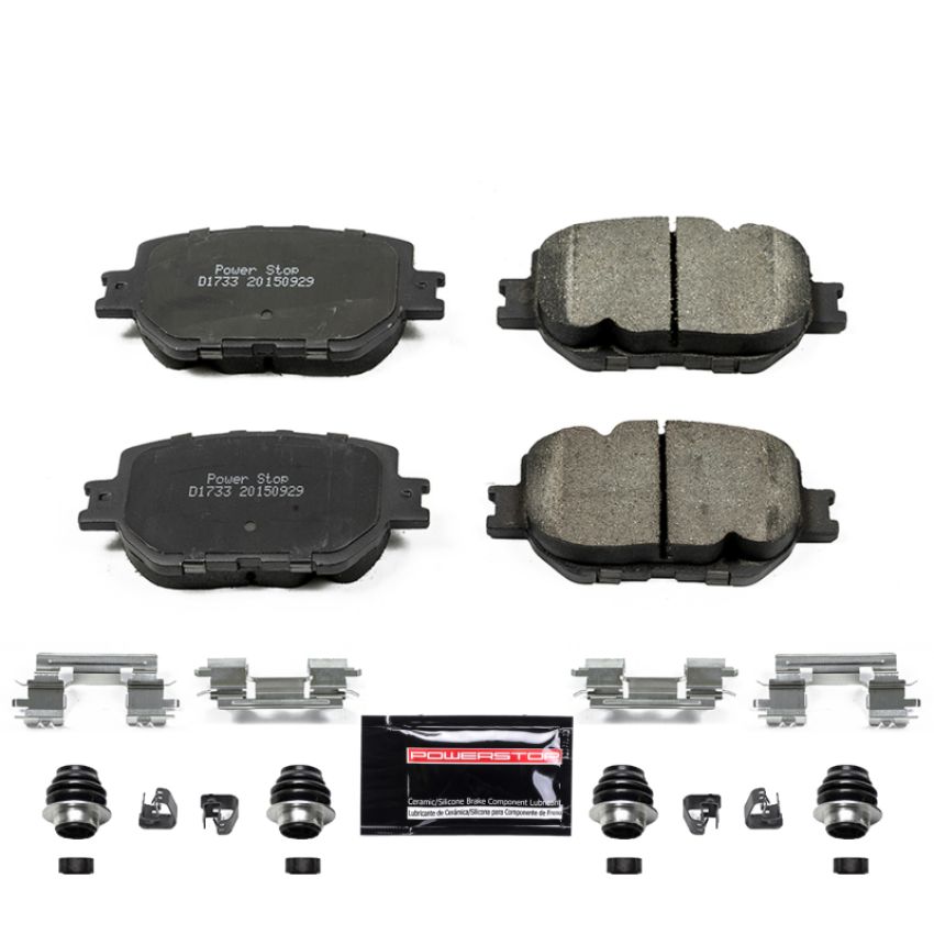 PowerStop Z23-1733 PowerStop - Z23 Daily Driver Carbon-Fiber Ceramic Brake Pads with Hardware Kit