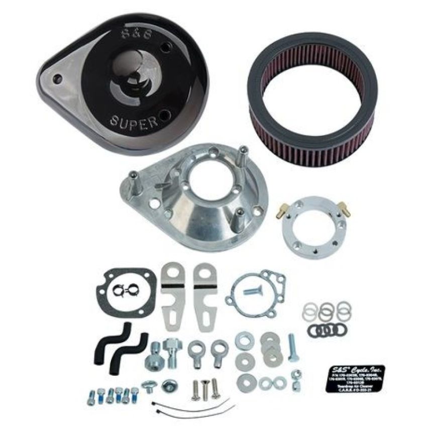 S&S Cycle 170-0307E 2007+ XL Sportster Models w/ Stock EFI Teardrop Air Cleaner Kit - Gloss Black