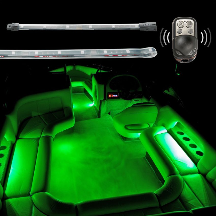 XKGLOW XK074011 XK Glow Flex Strips2 Million Color  LED Accent Light Marine/Boat Kit 4x 36In Strips + 4x10In