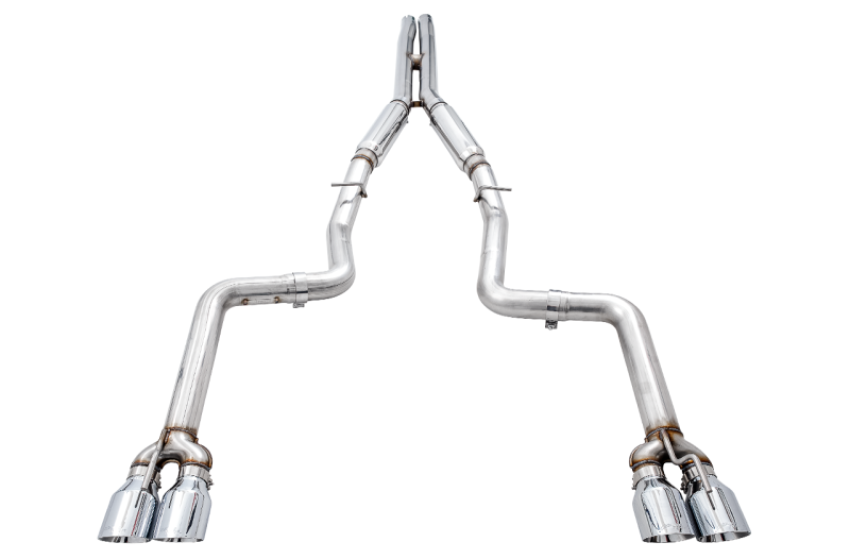 AWE Tuning 3015-42144 2017+ Dodge Challenger 5.7L Track Edition Exhaust - Chrome Silver Quad Tips