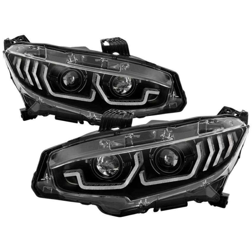 SPYDER 5087539 LED Headlights - Sequential Turn Signal - Black