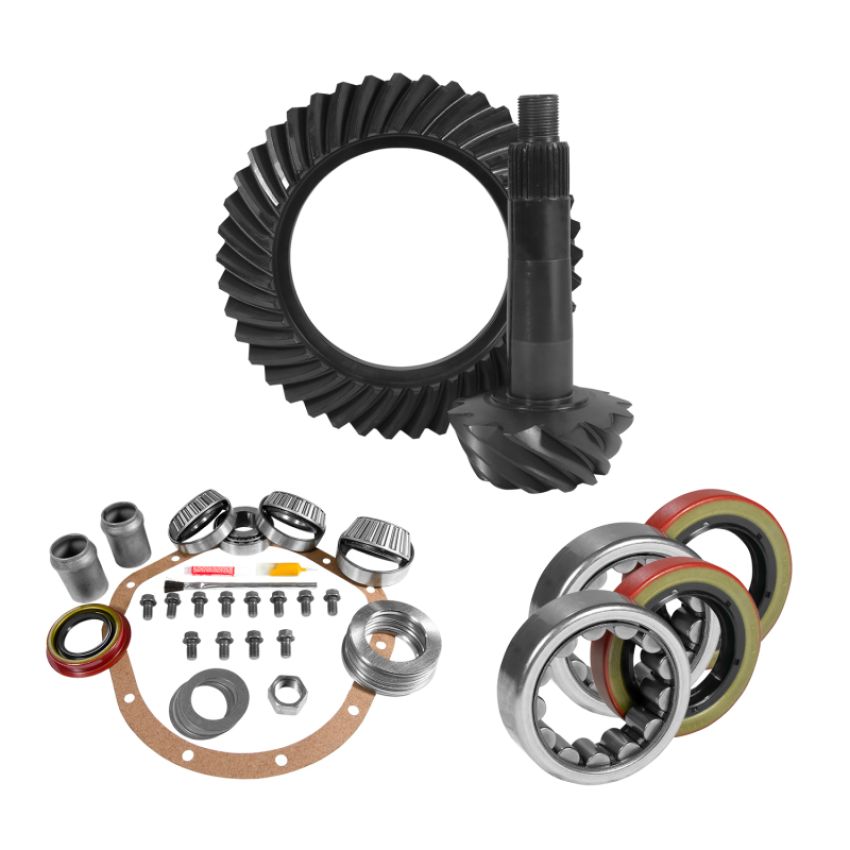 Yukon Gear & Axle YGK2230 Yukon 8.875in GM 12T Thick 4.11 Rear Ring & Pinion Install Kit Axle Bearings and Seals