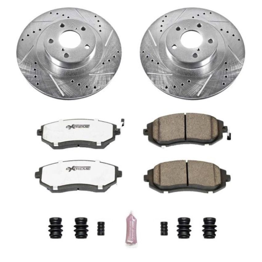 PowerStop K2373-26 Z26 Street Performance Ceramic Brake Pad and Drilled & Slotted Rotor Kit