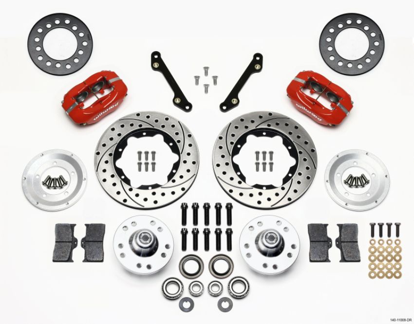 Wilwood 140-11008-DR Forged Dynalite Front Kit 11.00in Drilled Red 79-81 Camaro