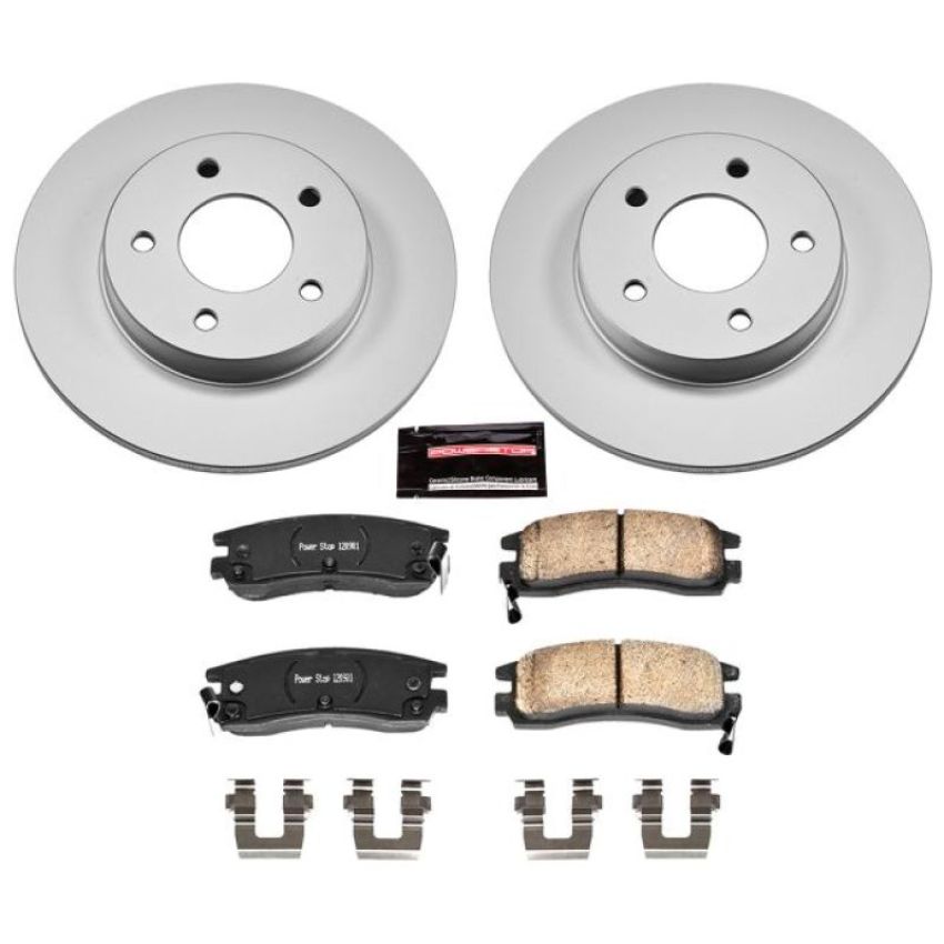 PowerStop CRK1526 Genuine Geomet Coated Rotor and Low-Dust Ceramic Brake Pad Kit