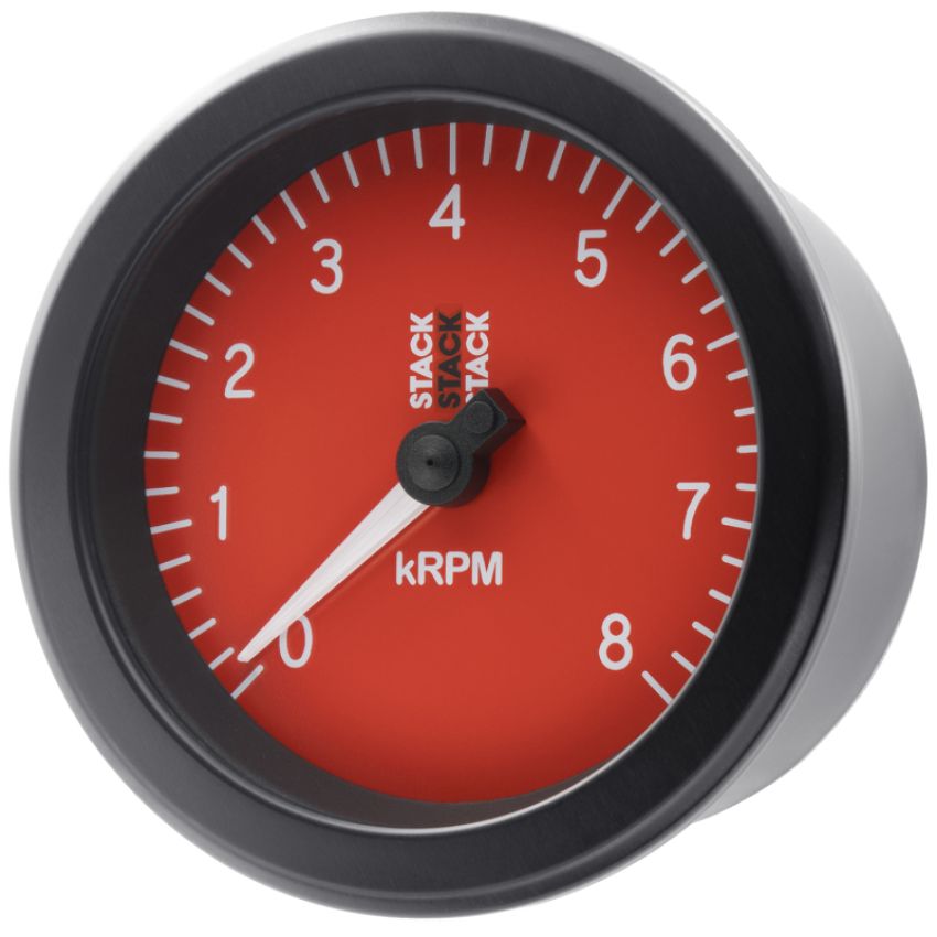 AutoMeter ST100-08R Stack Sport 88mm 0-8K RPM Tachometer - Red