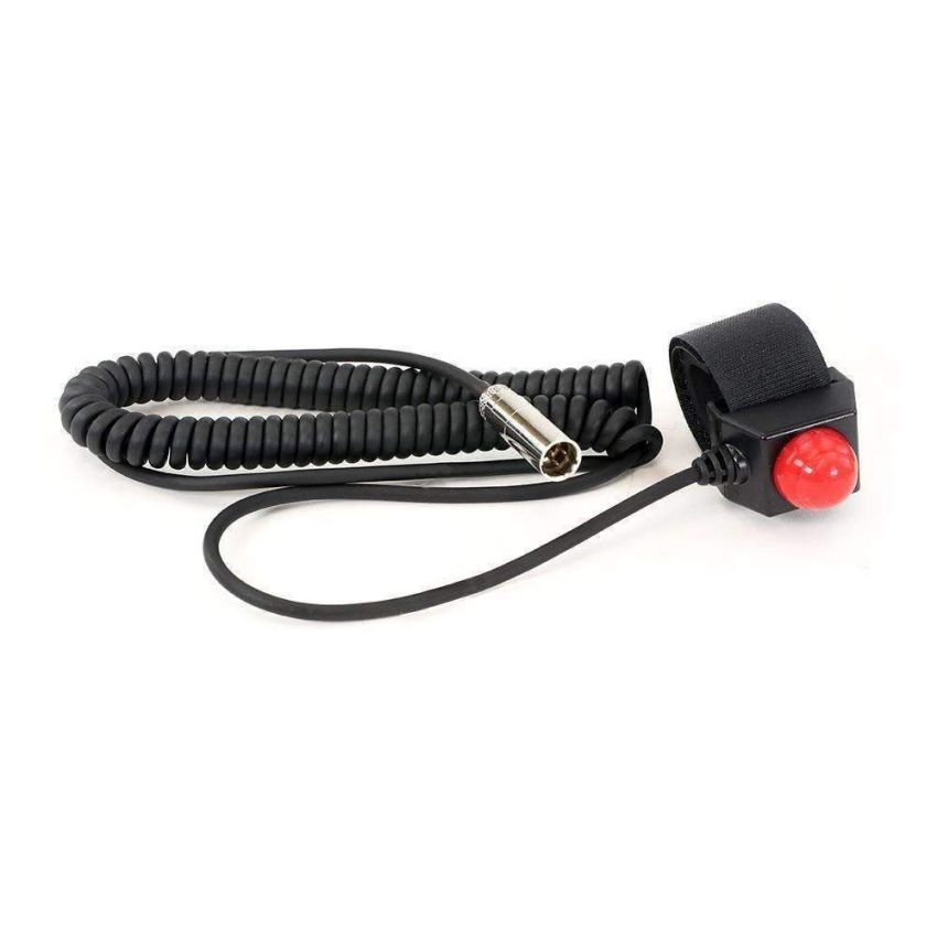Rugged Radios PTT-VM2 Velcro Mount Steering Wheel Push to Talk (PTT) with Coil Cord for Car Harnesses