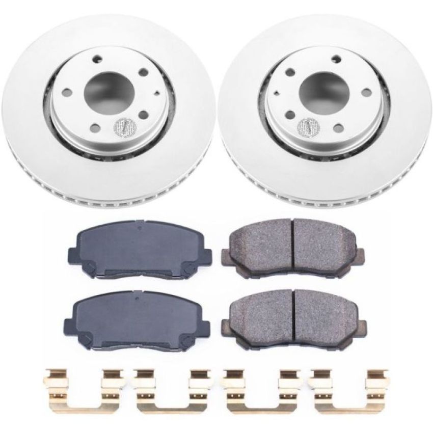 PowerStop CRK7689 Genuine Geomet Coated Rotor and Low-Dust Ceramic Brake Pad Kit