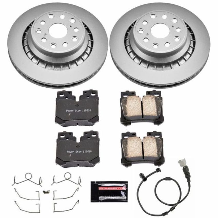 PowerStop CRK4690 Genuine Geomet Coated Rotor and Low-Dust Ceramic Brake Pad Kit