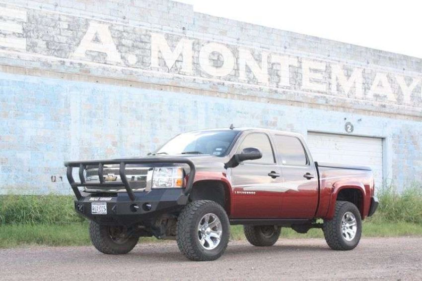 Road Armor 37702B 08-13 Chevy 1500 Stealth Front Winch Bumper w/Titan II Guard - Tex Blk