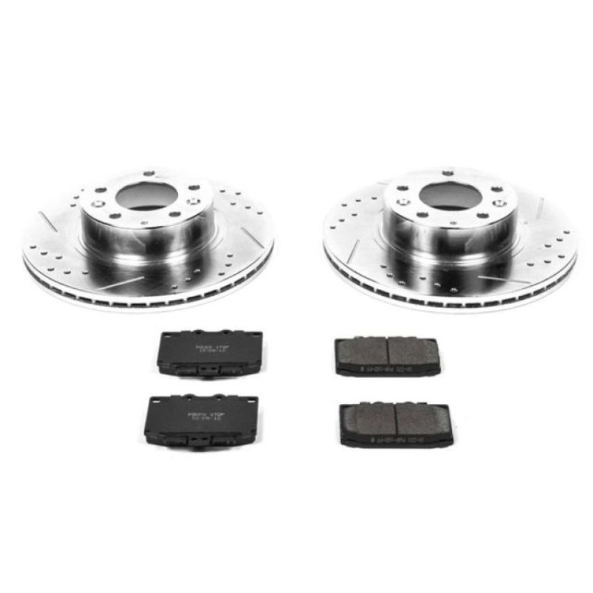 PowerStop K4833 Z23 Daily Driver Carbon-Fiber Ceramic Brake Pad and Drilled & Slotted Rotor Kit