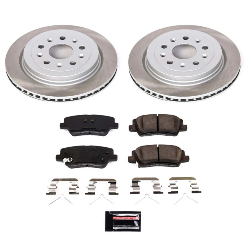 PowerStop SC8965 Semi-Coated Rotor and Low-Dust Ceramic Brake Pad Kit