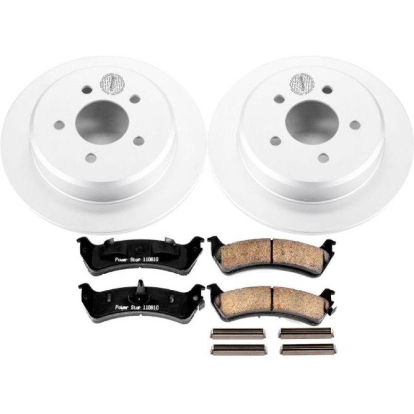 PowerStop CRK5592 Genuine Geomet Coated Rotor and Low-Dust Ceramic Brake Pad Kit