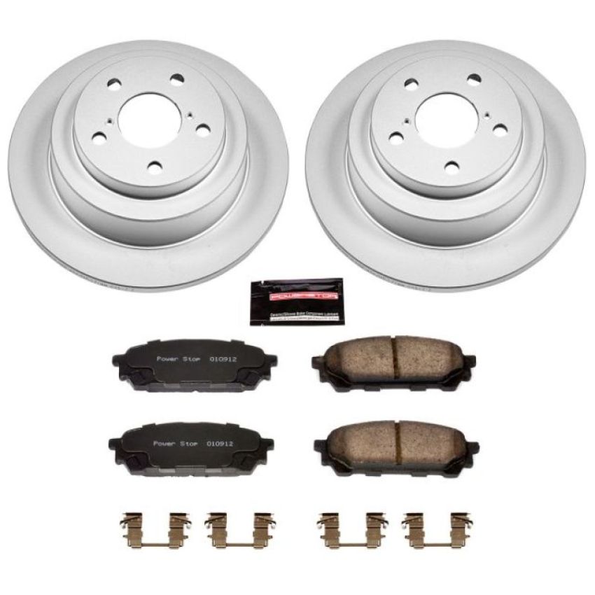 PowerStop CRK447 Genuine Geomet Coated Rotor and Low-Dust Ceramic Brake Pad Kit
