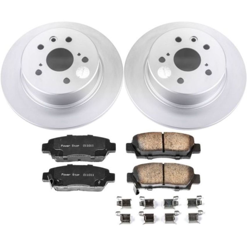 PowerStop CRK5103 Genuine Geomet Coated Rotor and Low-Dust Ceramic Brake Pad Kit