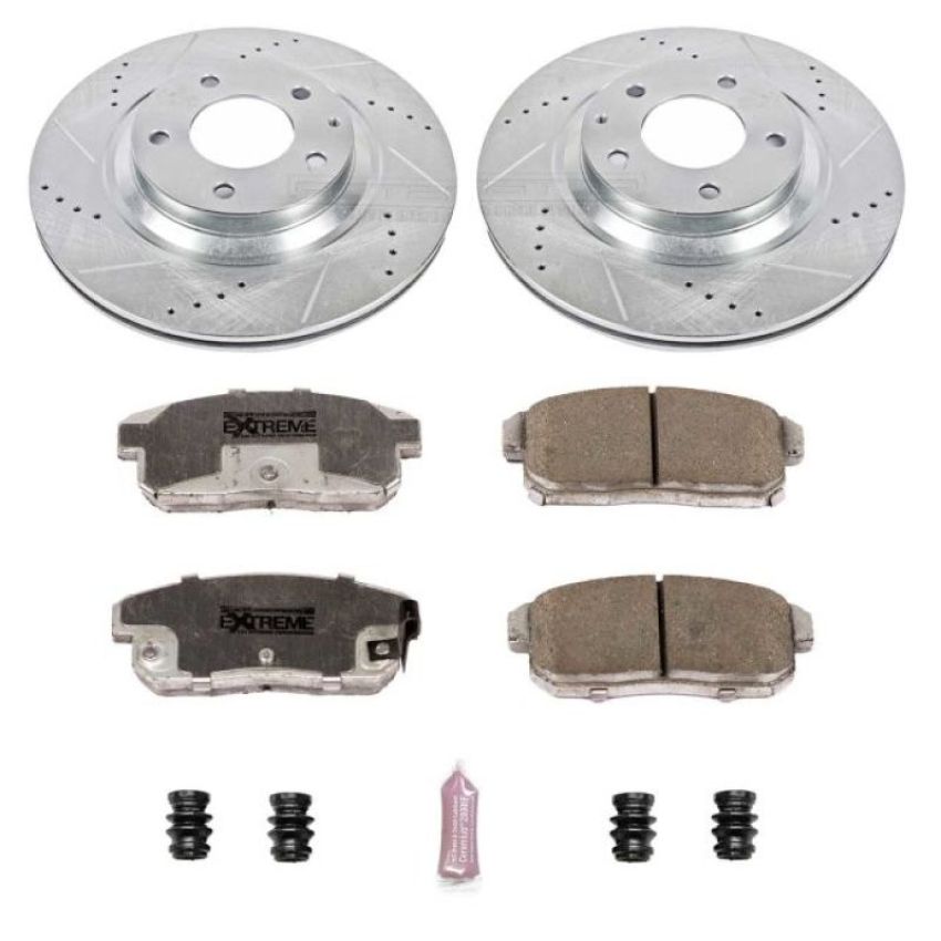 PowerStop K3146-26 Z26 Street Performance Ceramic Brake Pad and Drilled & Slotted Rotor Kit