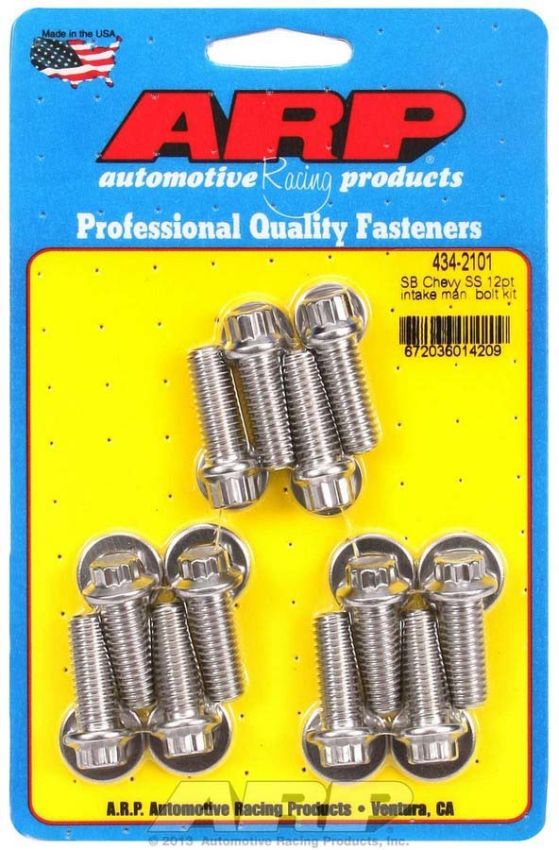 ARP ARP434-2101 SBC S/S Intake Bolt Kit 12pt.