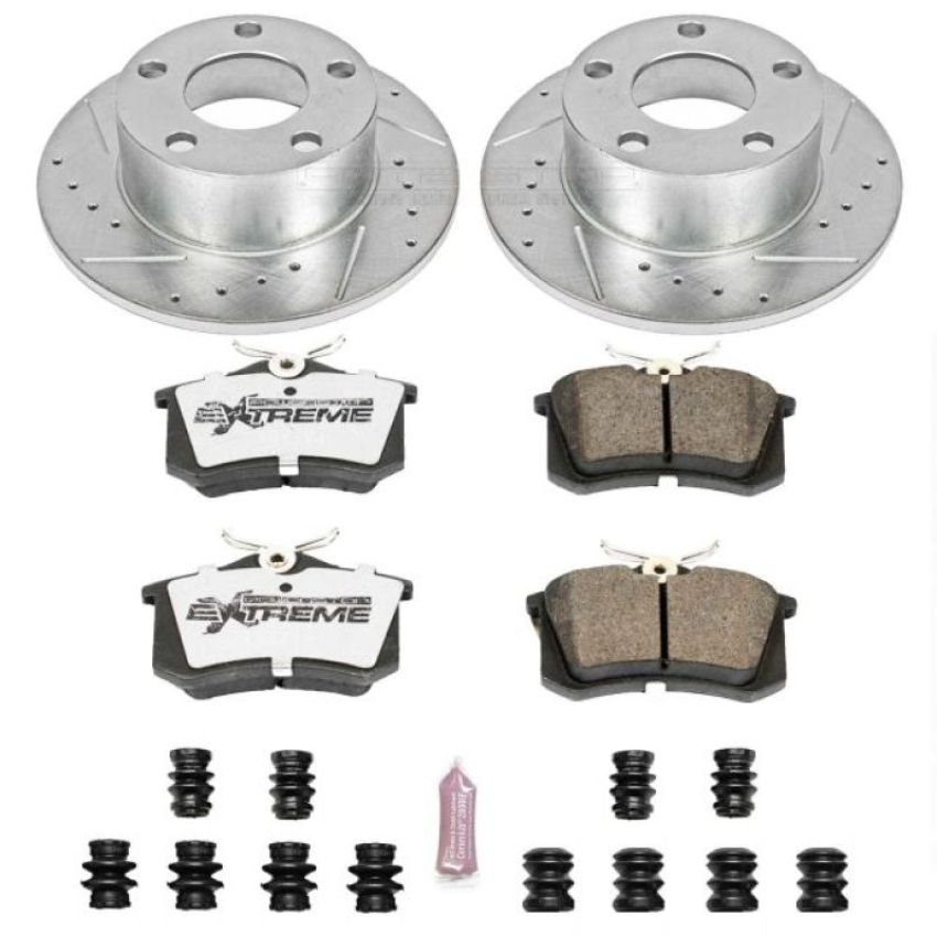 PowerStop K515-26 Z26 Street Performance Ceramic Brake Pad and Drilled & Slotted Rotor Kit