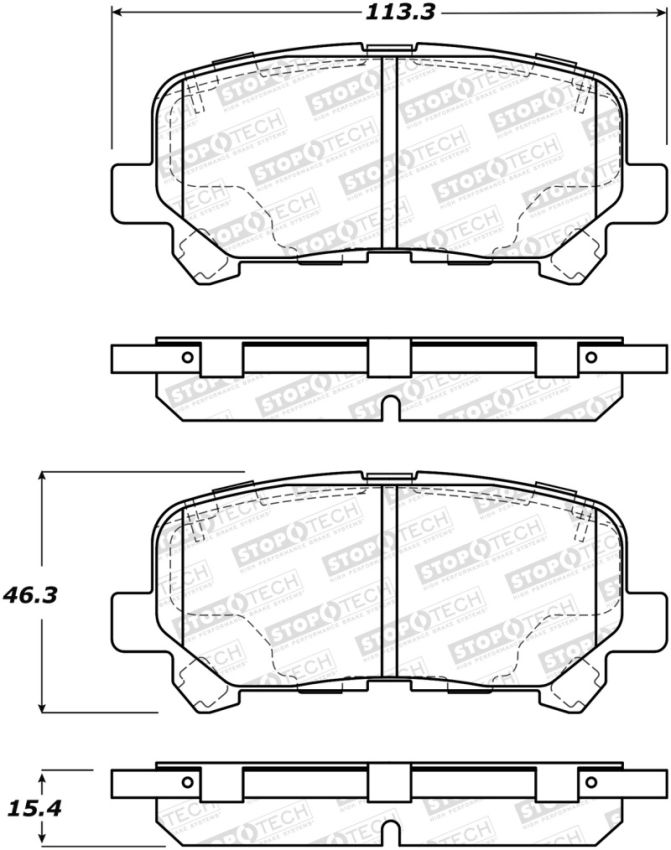 Stoptech 308.15850 Street Brake Pads - Rear