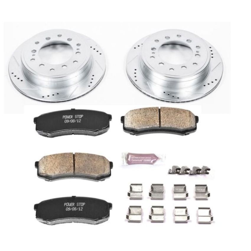 PowerStop K5875 Z23 Daily Driver Carbon-Fiber Ceramic Brake Pad and Drilled & Slotted Rotor Kit