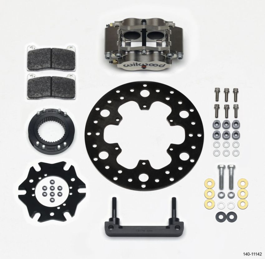 Wilwood 140-11142 Billet Narrow Dynalite Radial Mount Rear Inboard Midget Kit 10.50in x 0.35 Drilled Disc