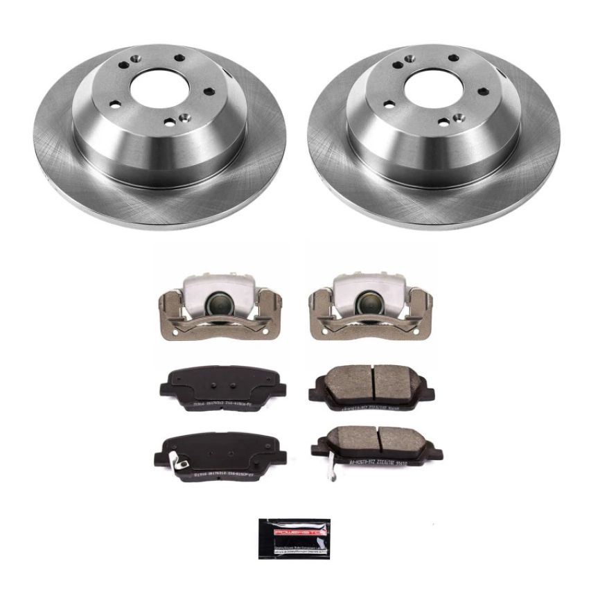 PowerStop KCOE7507A OE Stock Replacement Low-Dust Ceramic Brake Pad, Rotor and Caliper Kit