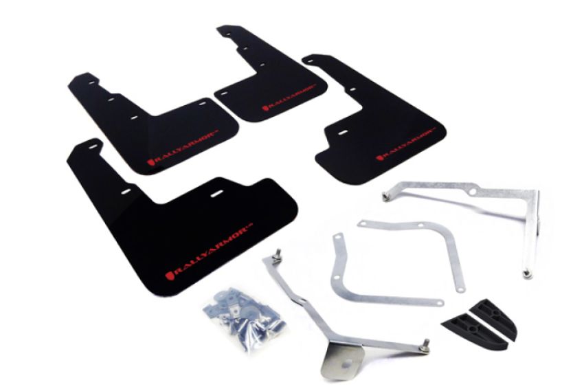 Rally Armor MF32-UR-BLK/RD Black Mud Flap/Red Logo