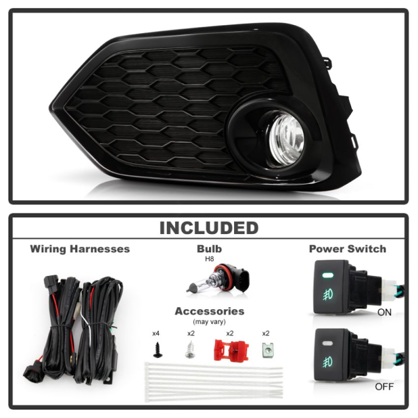 SPYDER 9043321 OEM Fog Light w/Switch - Clear