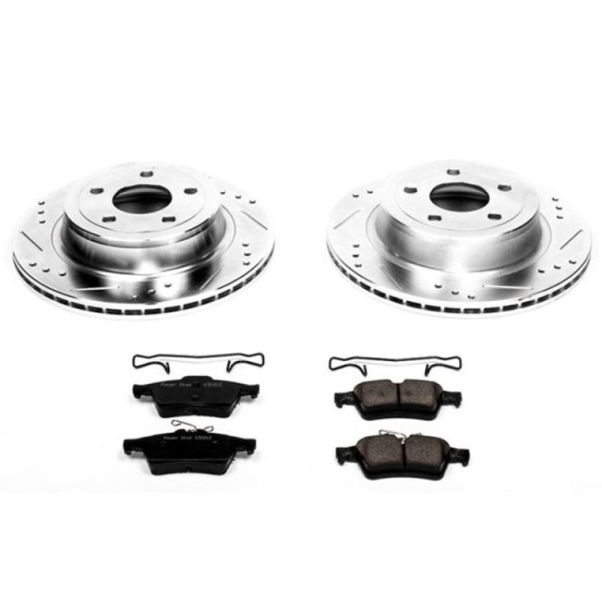 PowerStop K5535 Z23 Daily Driver Carbon-Fiber Ceramic Brake Pad and Drilled & Slotted Rotor Kit