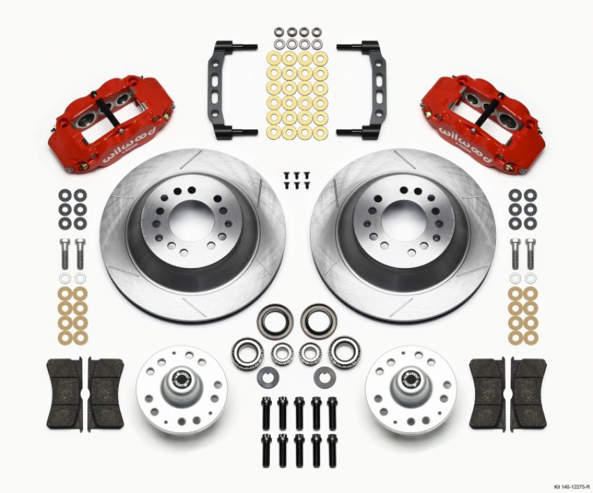 Wilwood 140-12275-R Narrow Superlite 6R Front Hub & 1PC Rtr Kit 12.88in-Red 74-80 Pinto Disc Spindle only