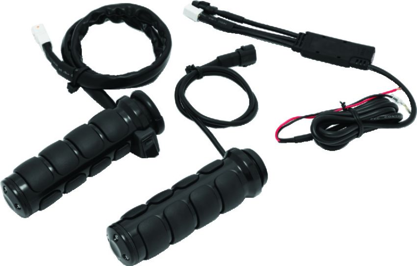 Kuryakyn 6472 Heated ISO Grips Throttle-By-Wire Gloss Black