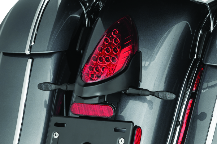Kuryakyn 3129 Rear Turn Signal & License Plate Mount Indian Black