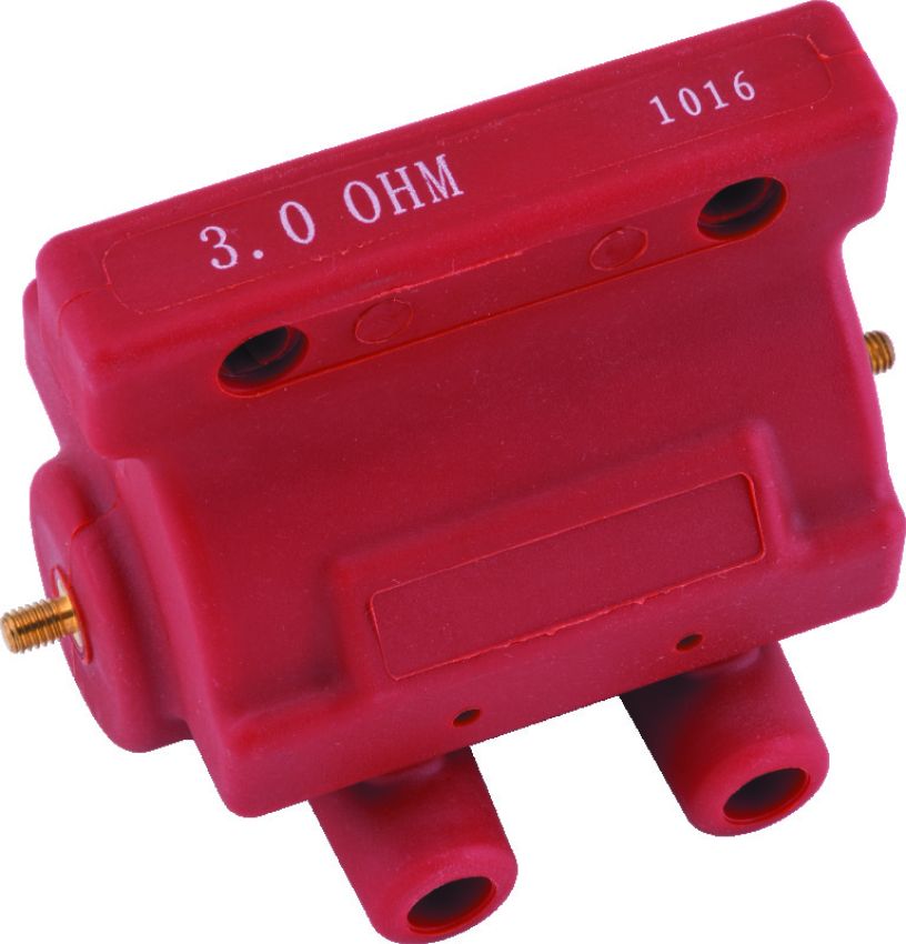 TwinPower 210070 Twin Power 85-03 Big Twin and XL Ignition Coil Red Replaces H-D 31614-83A 3 Ohm Original Style