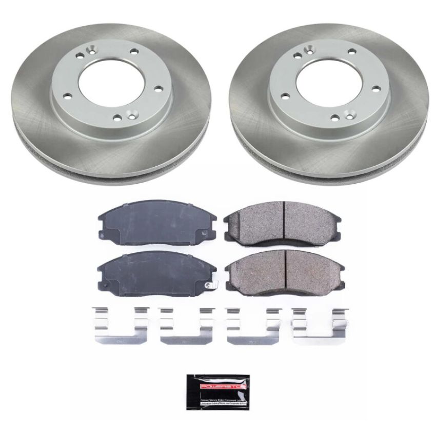 PowerStop SC5899 Semi-Coated Rotor and Low-Dust Ceramic Brake Pad Kit