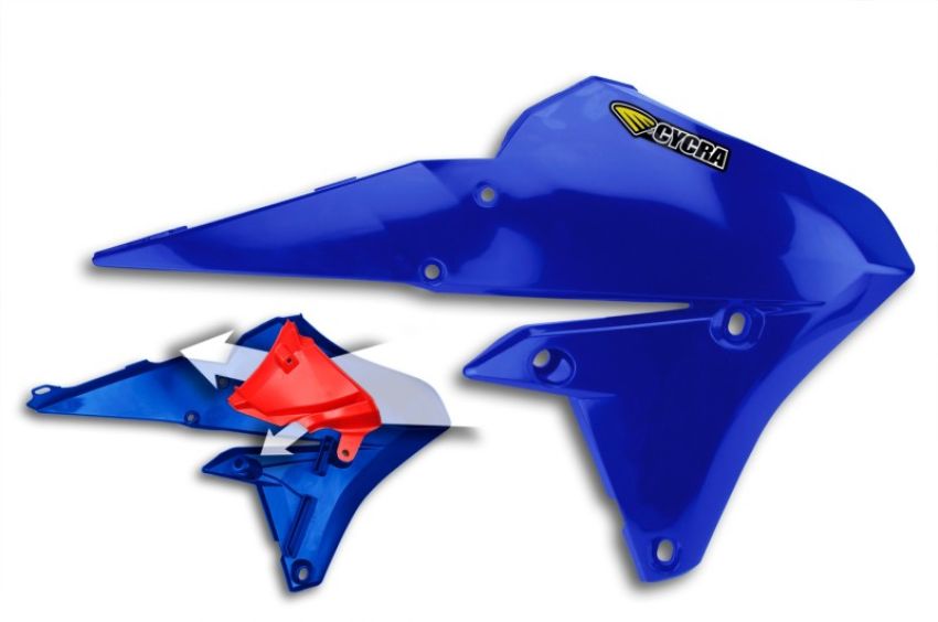 Cycra 1CYC-1779-62 14-19 Yamaha WR250F-450F/YZ250-450FX Powerflow Radiator Shrouds - OEM Blue