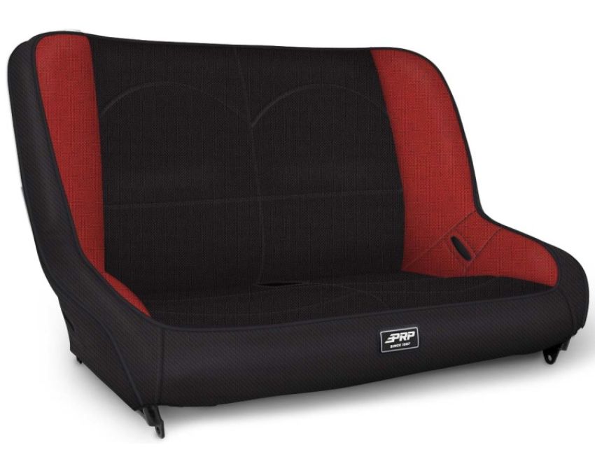 PRP Seats A3610-36-72 PRP Jeep CJ7/YJ Low Back Rear Bench - Black/Red