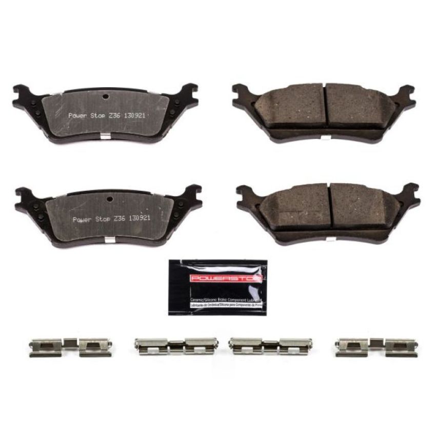 PowerStop Z36-1602 PowerStop - Z36 Truck and SUV Carbon-Fiber Ceramic Brake Pads with Hardware Kit