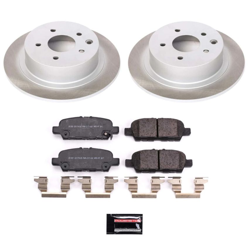 PowerStop SC8335 Semi-Coated Rotor and Low-Dust Ceramic Brake Pad Kit