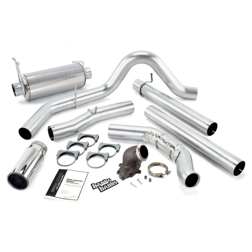 Banks Power 48659 99-03 Ford 7.3L Monster Exh w/ Power Elbow - SS Single Exh w/ Chrome Tip