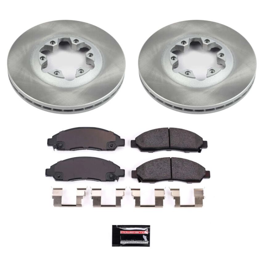 PowerStop SC2066 Semi-Coated Rotor and Low-Dust Ceramic Brake Pad Kit
