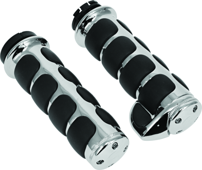 Kuryakyn 6212 Premium ISO Grips With Throttle Boss Dual Cable Chrome