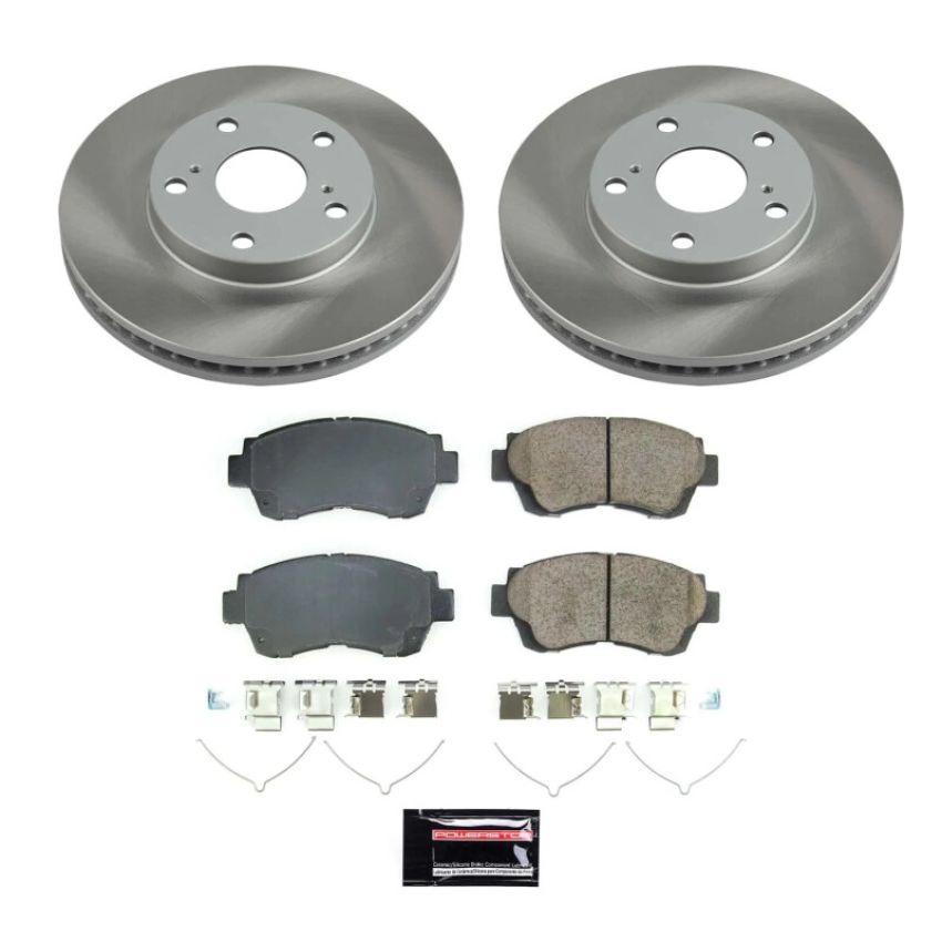 PowerStop SC1054 Semi-Coated Rotor and Low-Dust Ceramic Brake Pad Kit