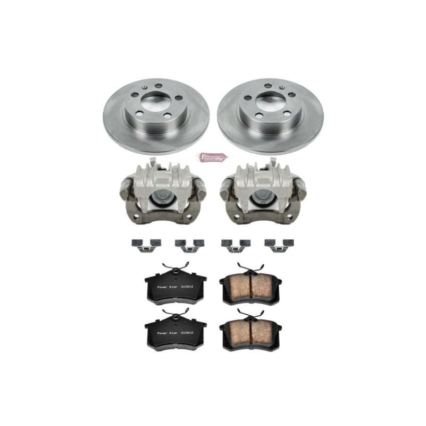 PowerStop KCOE847 OE Stock Replacement Low-Dust Ceramic Brake Pad, Rotor and Caliper Kit