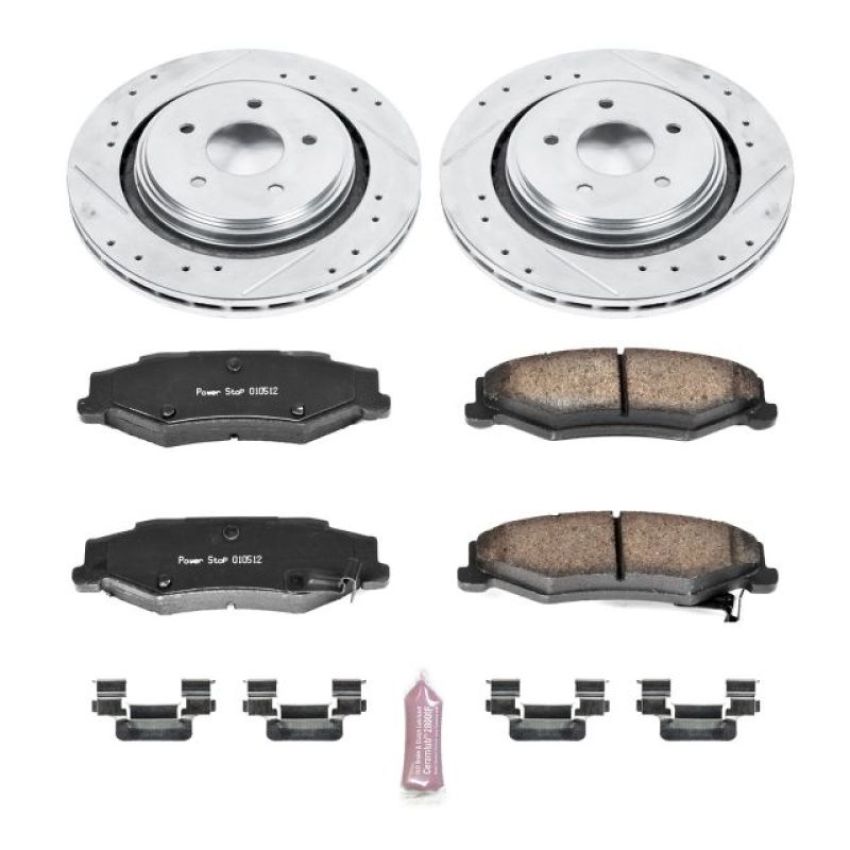 PowerStop K5159 Z23 Daily Driver Carbon-Fiber Ceramic Brake Pad and Drilled & Slotted Rotor Kit