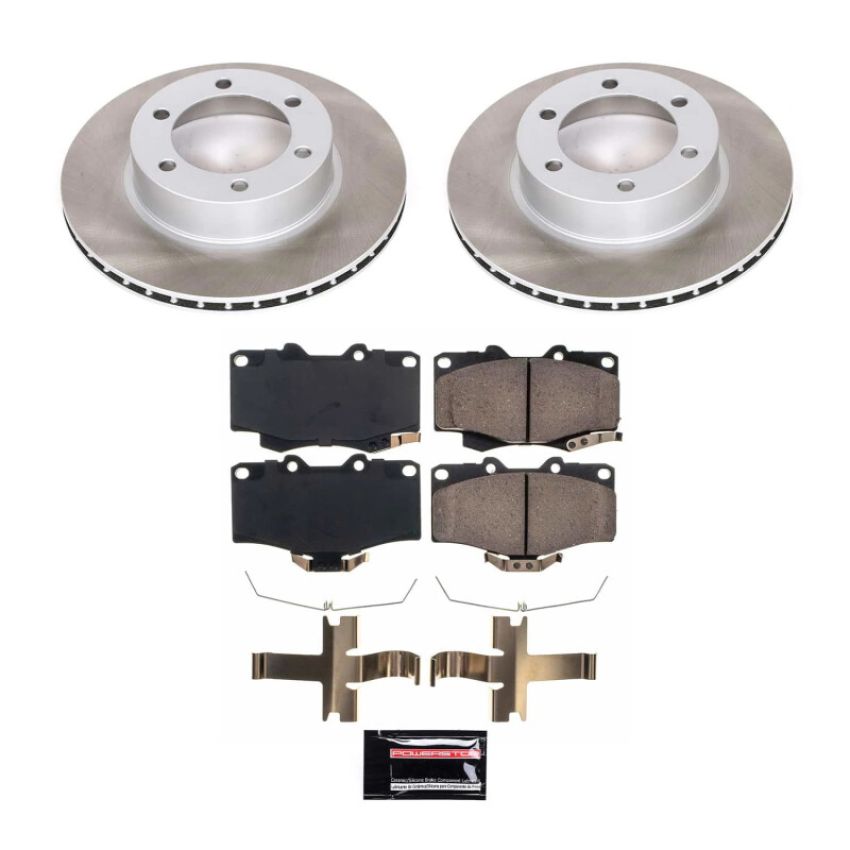PowerStop SC1236 Semi-Coated Rotor and Low-Dust Ceramic Brake Pad Kit