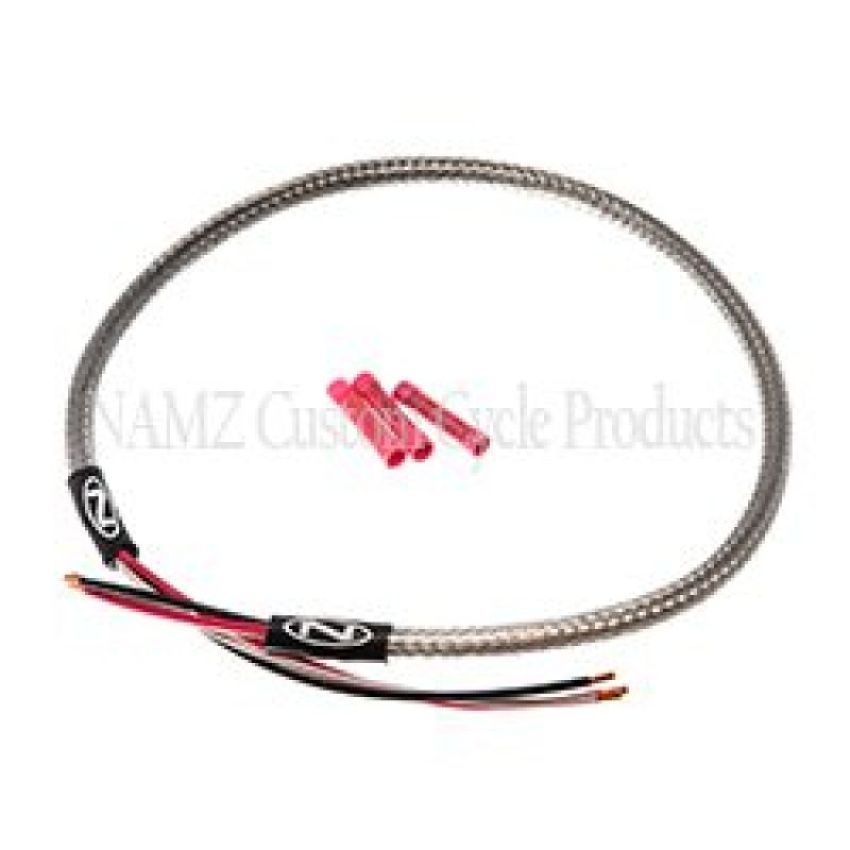 NAMZ NHH-1801 Headlight Harness (SS Braided & Clear Coated - Stock Length)