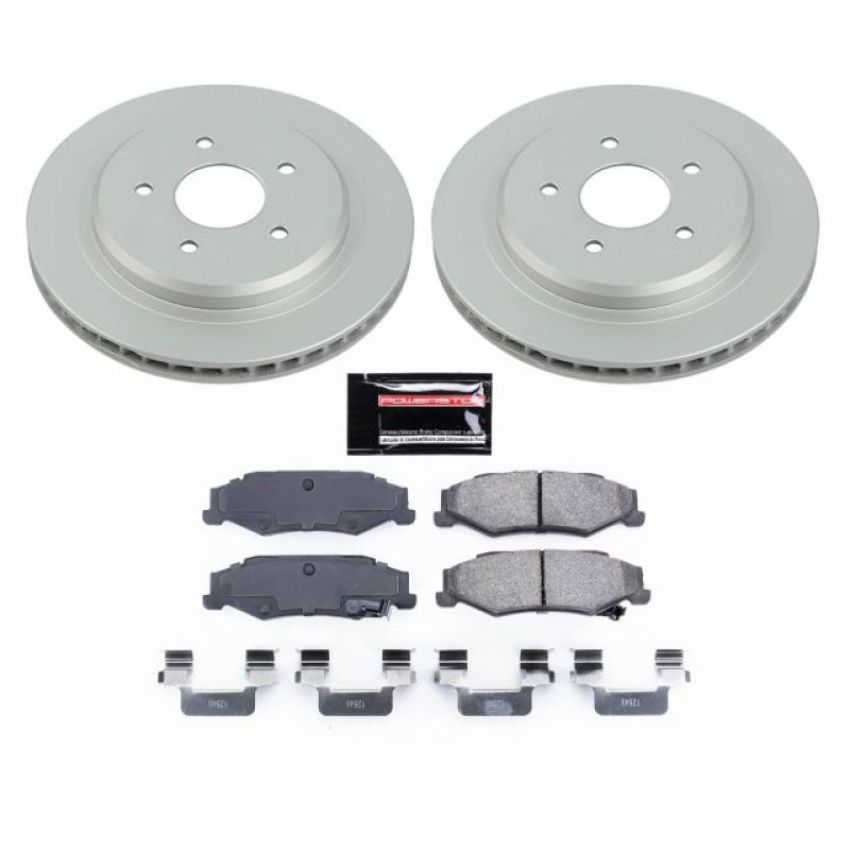 PowerStop CRK1563 Genuine Geomet Coated Rotor and Low-Dust Ceramic Brake Pad Kit