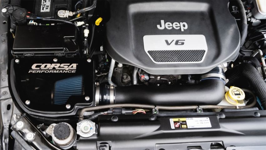CORSA Performance 44412O Corsa 2012-2018 Jeep Wrangler JK 3.6L V6 Cold Air Intake with MaxFlow 5 Oiled Filter