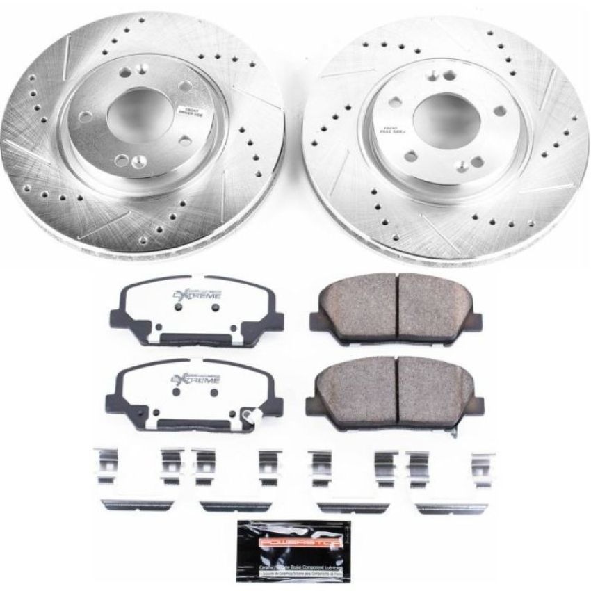 PowerStop K6306-26 Z26 Street Performance Ceramic Brake Pad and Drilled & Slotted Rotor Kit