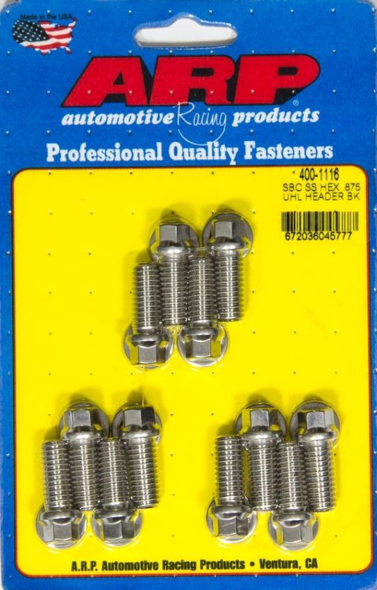 ARP ARP400-1116 Header Bolt Kit - 6pt. 3/8 x .875 UHL (12)